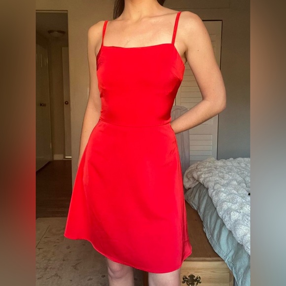 Vibrant Red Mini Dress - Picture 3 of 5
